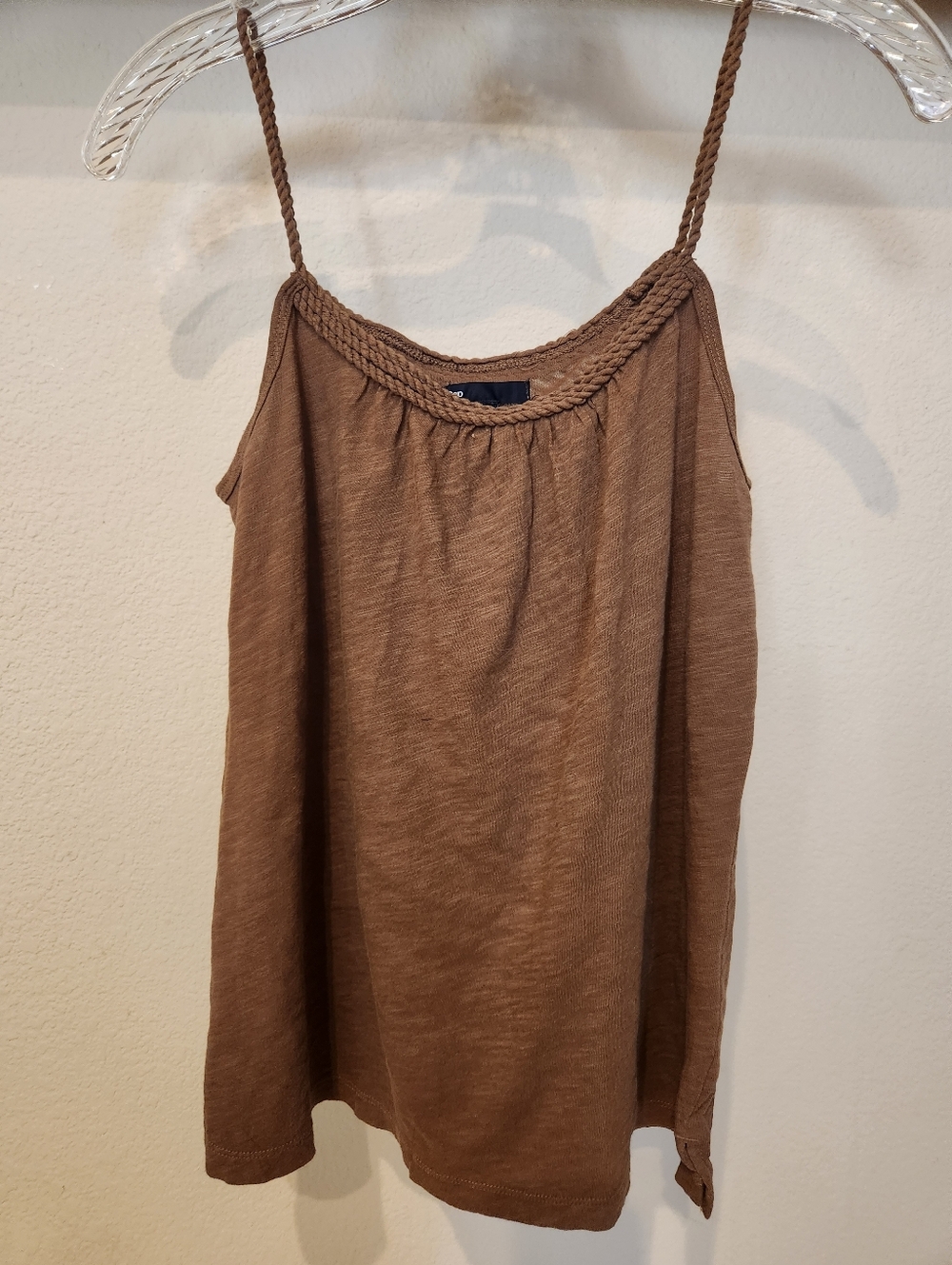 Gap Brown Braided-Strap Women's Tank Top - Casual Cotton Summer Breezy Feel